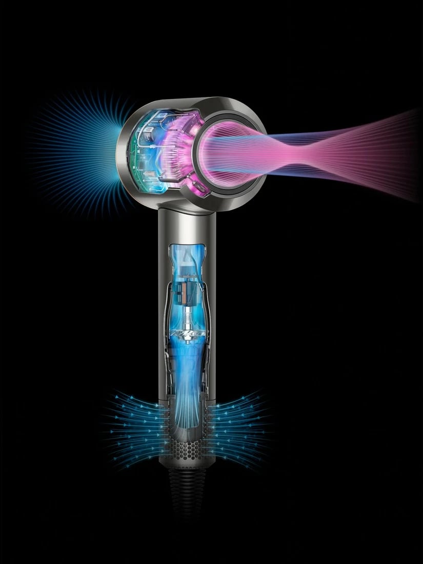 Tharëse flokësh Dyson Supersonic, 1600W, 3 shtojca, natë blu/bakër