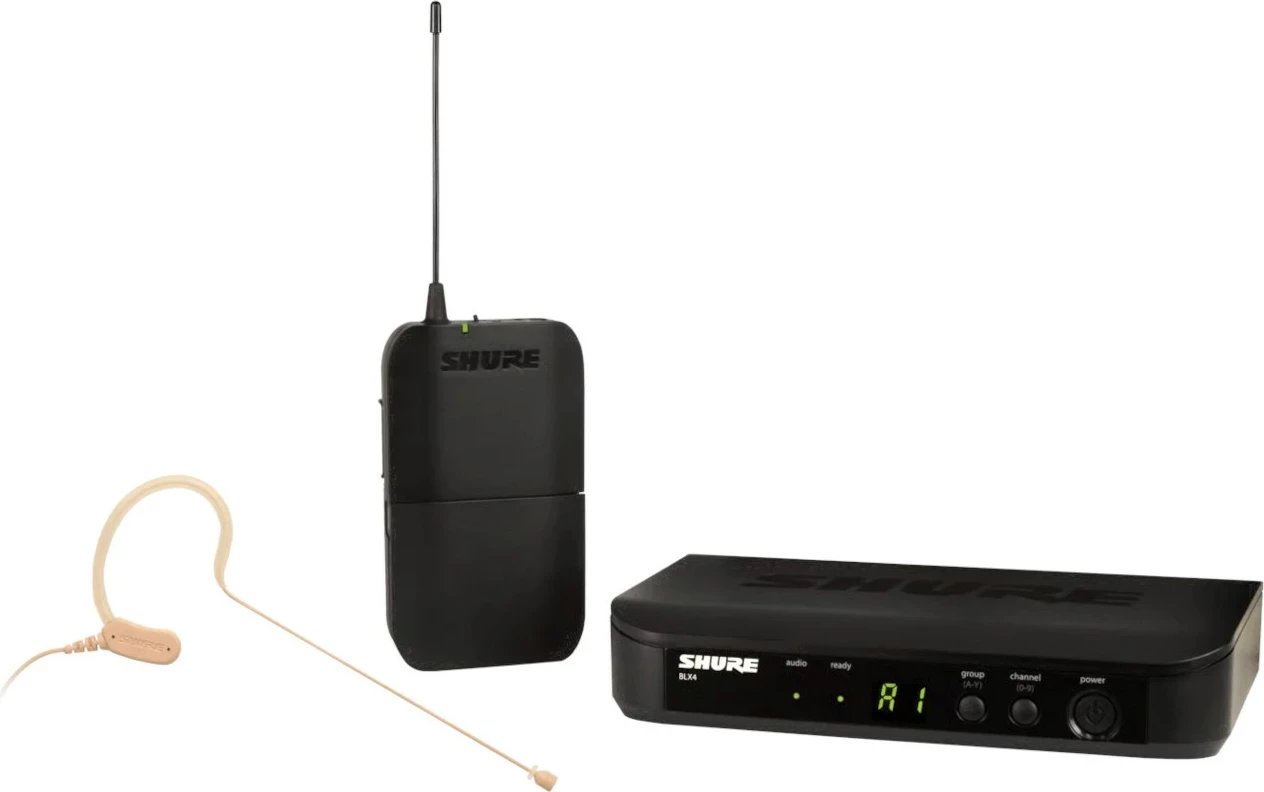 Mikrofon wireless për skenë SHURE BLX14E/MX53-H8E me mikrofon MX153, i zi