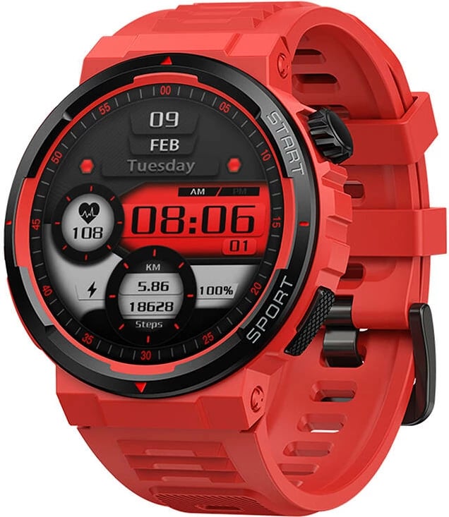 Smartwatch Zeblaze Ares 3 Plus, 1.43" AMOLED, i kuq