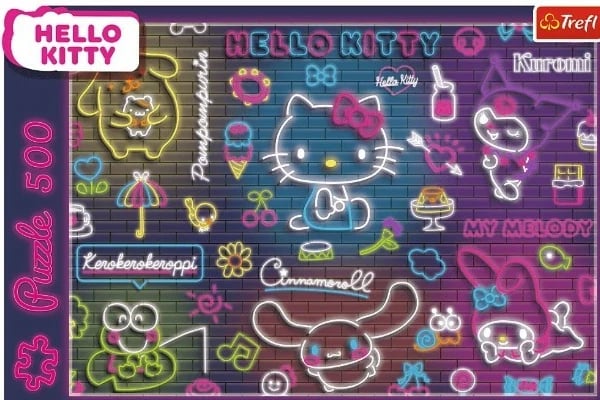 Puzzle Hello Kitty Neon Trefl 500 pjesë Puzzle Hello Kitty Neon Trefl 500 pjesë