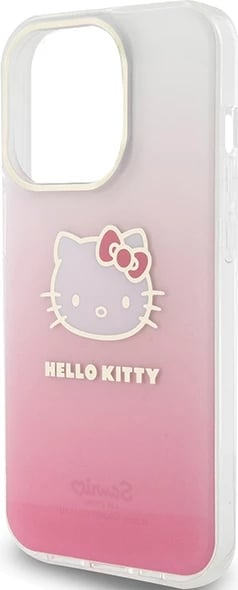 Mbështjellës Hello Kitty IML Gradient Electrop Kitty Head për iPhone 13 Pro/13, rozë