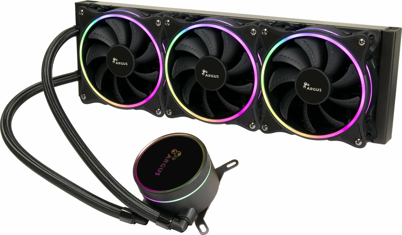 Kasë ftohëse uji Inter-Tech Argus Iceman LC-360 RGB, 3x120mm, RGB, e zezë
