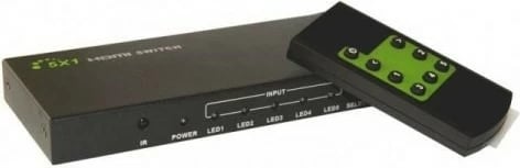Switch HDMI Techly 5x1 me telekomandë, 4K2K 3D, Zi