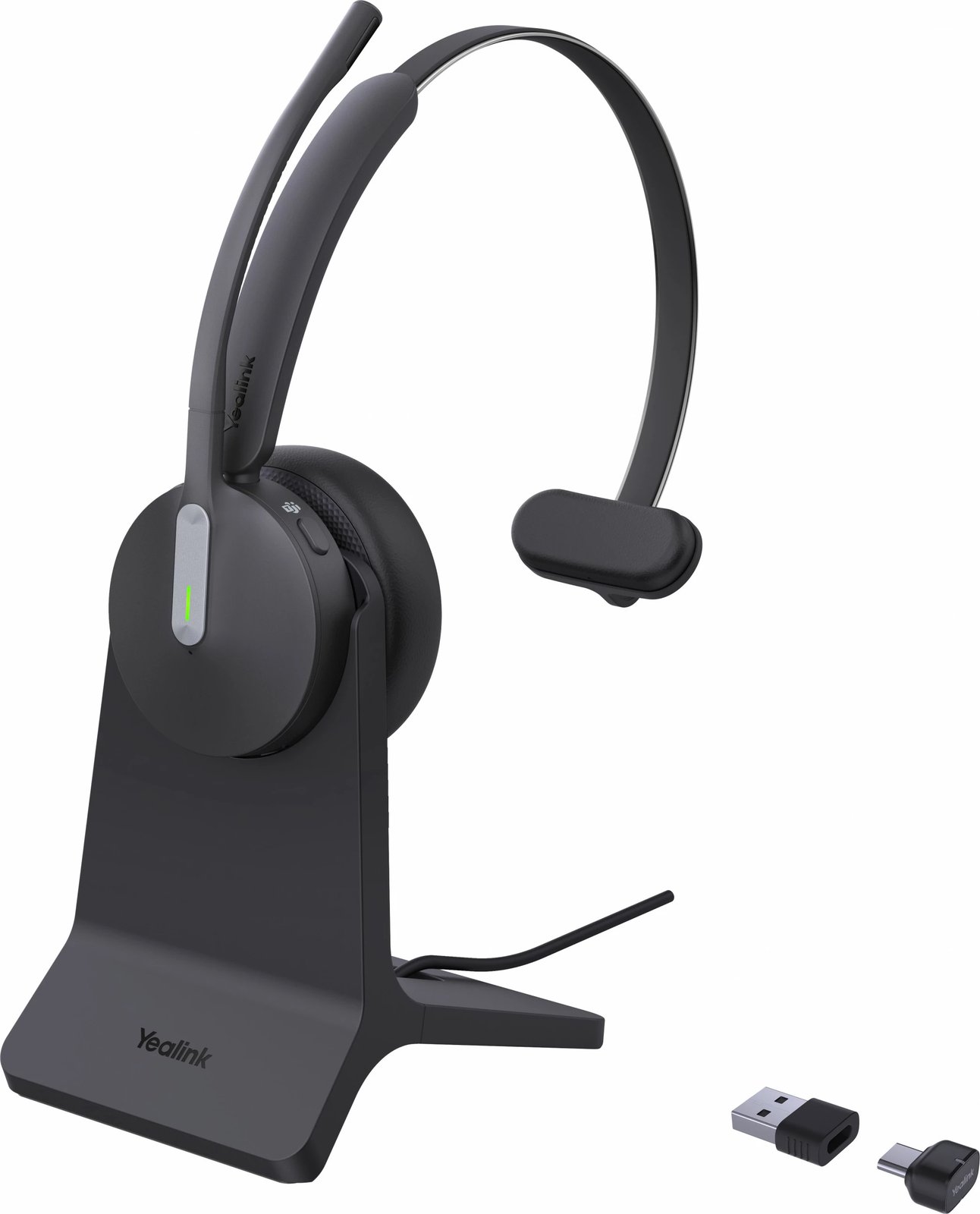 Kufje Yealink BH70 Mono me Stand Teams USB-C/A, Wireless, 91 g, Zyrë/Call center, E zezë