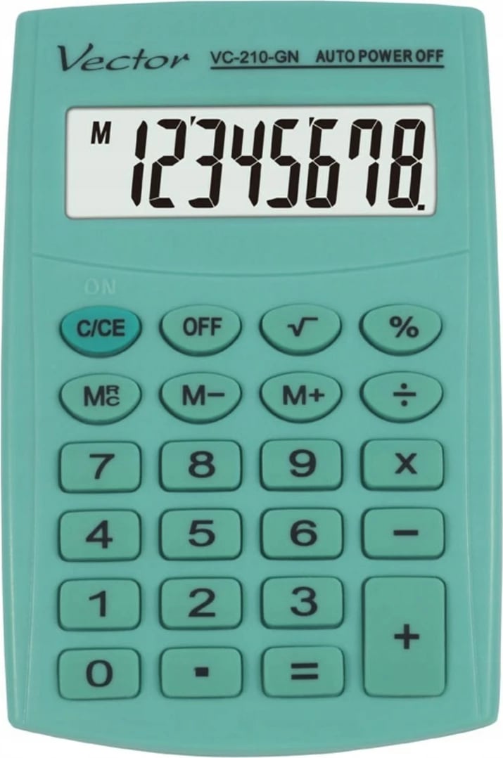 Kalkulator xhepi Vector KAV VC-210 GN, 8 shifra, i gjelbër i çelët