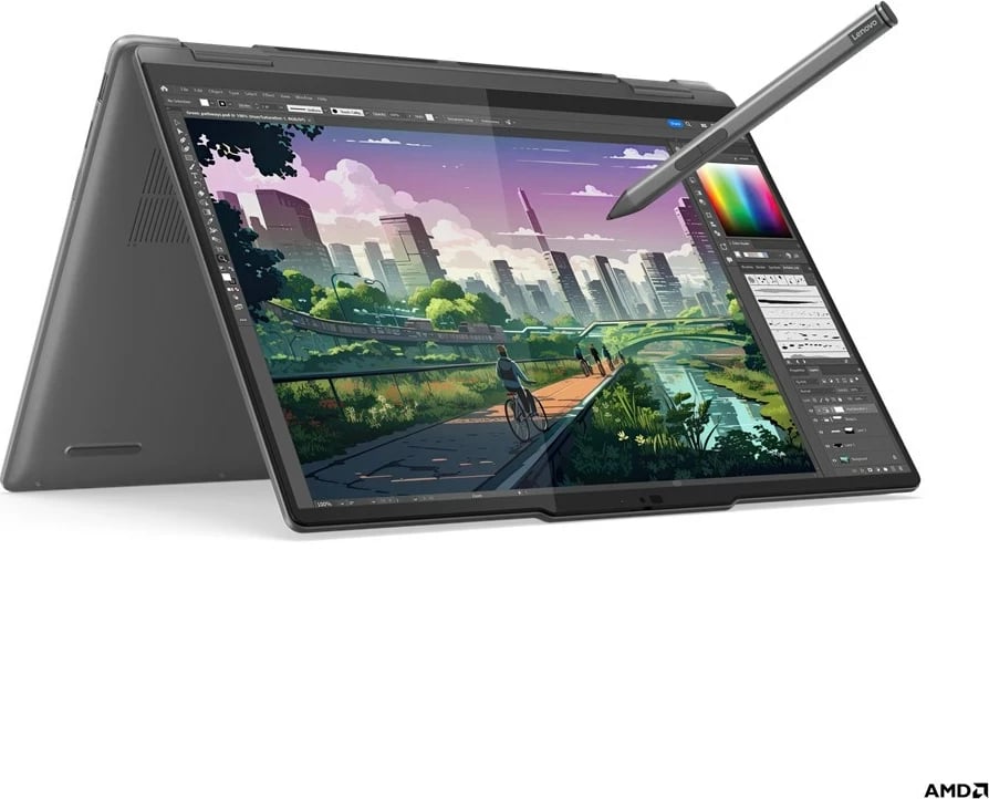Laptop hibrid Lenovo Yoga 7, AMD Ryzen 7 8840HS, 14 inch, Gri