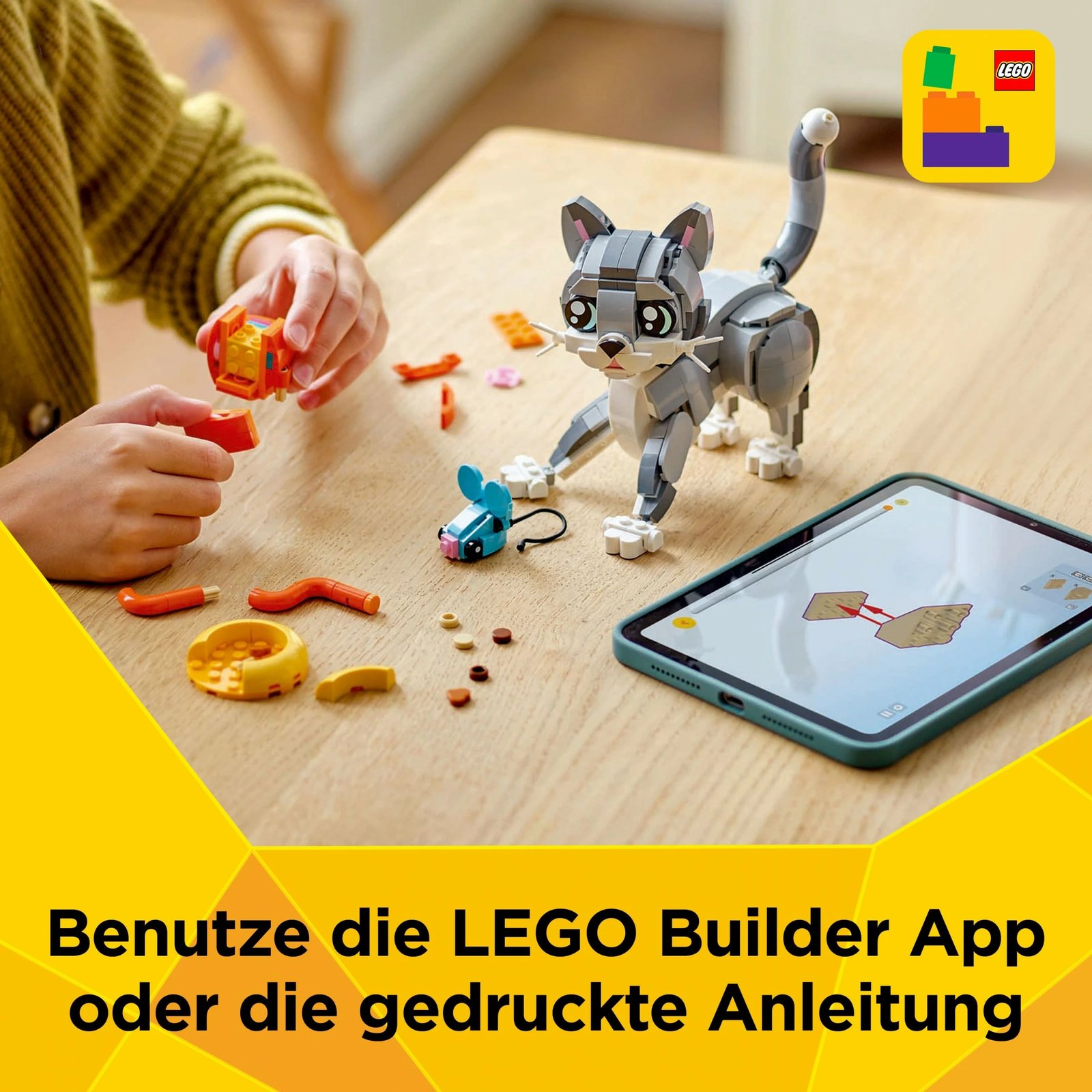Set ndërtimi LEGO Creator Graue Katze 31163, multikolor