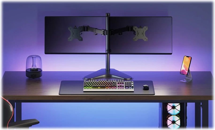 Mbajtës tavoline për dy monitorë Neomounts FPMA-D550DDBLACK, 10-32", i zi