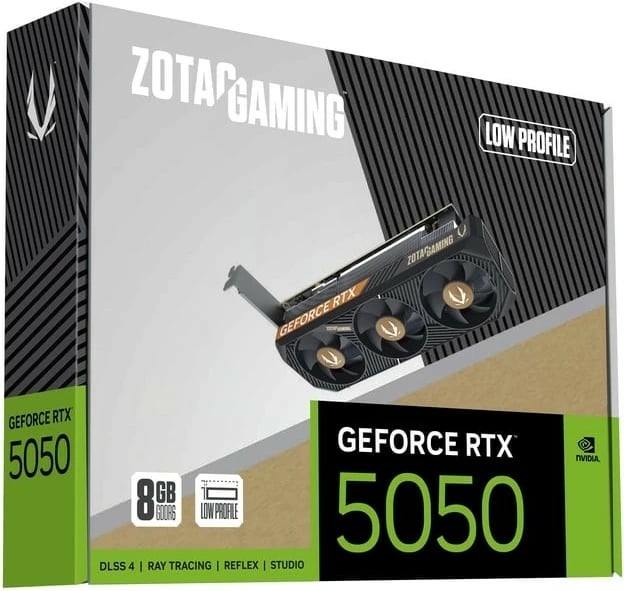 Kartelë grafike, ZOTAC, GeForce RTX 5050 LP (ZT-B50500L-10L), 8GB GDDR6 128-bit, PCIe 5.0 x8, 2x DisplayPort + HDMI, Low Profile