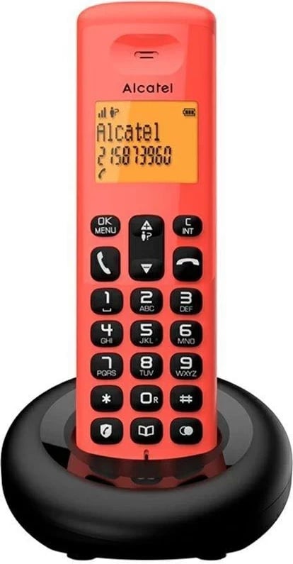 Telefon pa tela Alcatel E160, i kuq