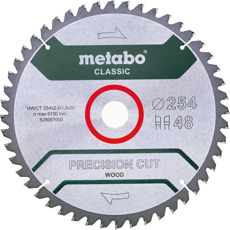 Disk sharrë Metabo Classic 628061000, 25.4 cm, për dru