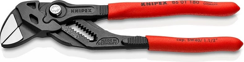 Pinca shumëfunksionale Knipex 86 01 180, plastikë, 180mm, e kuqe