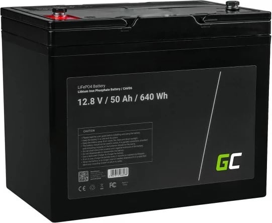 Bateri për veturë Green Cell CAV06, 50 Ah, 12.8 V, Marine / Leisure