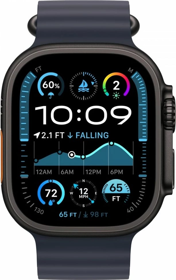 Zgjatim për rrip Ocean Apple, MYPC3ZM/A, për 49 mm, fluoroelastomer, titanium, navy blue