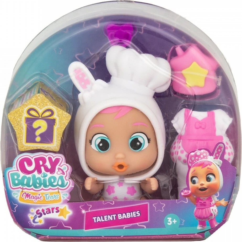 Kukull Cry Babies Magic Tears Di Stars Talent Coney, Tm Toys, plastikë, me aksesorë, rozë/bardhë