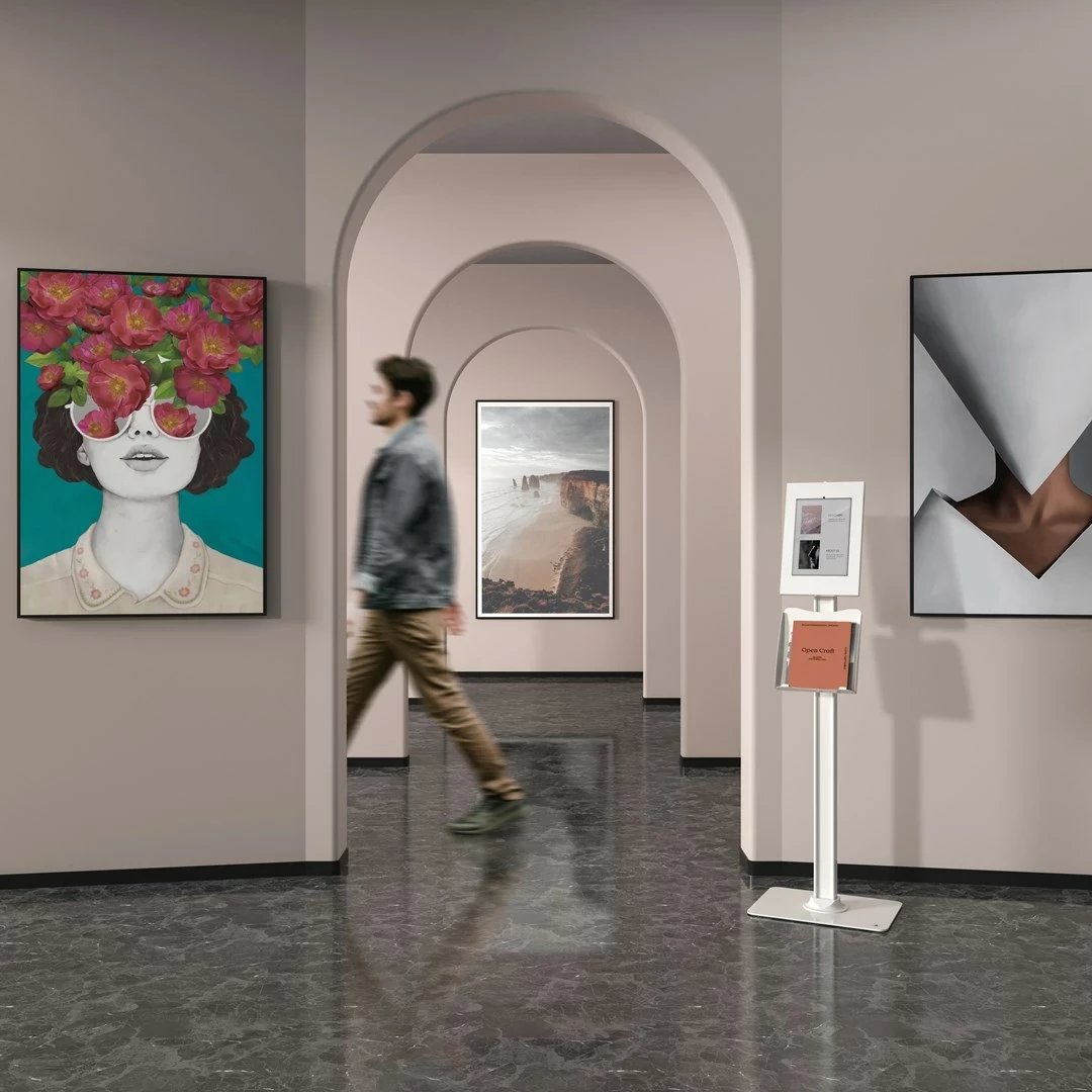 Mbajtës tablet Maclean MC-476W, për reklamim, 9.7"-11", i bardhë