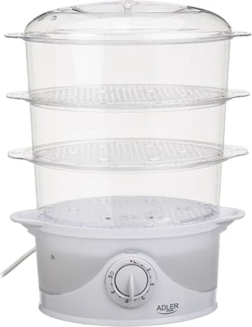 Gatues me avull elektrik, Adler AD 633, 800 W, 9 L, 3 shtresa, i bardhë