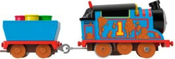 Set trenash Fisher Price Thomas & Friends Muddy Adventure me lokomotivë motorizuese, shumëngjyrësh