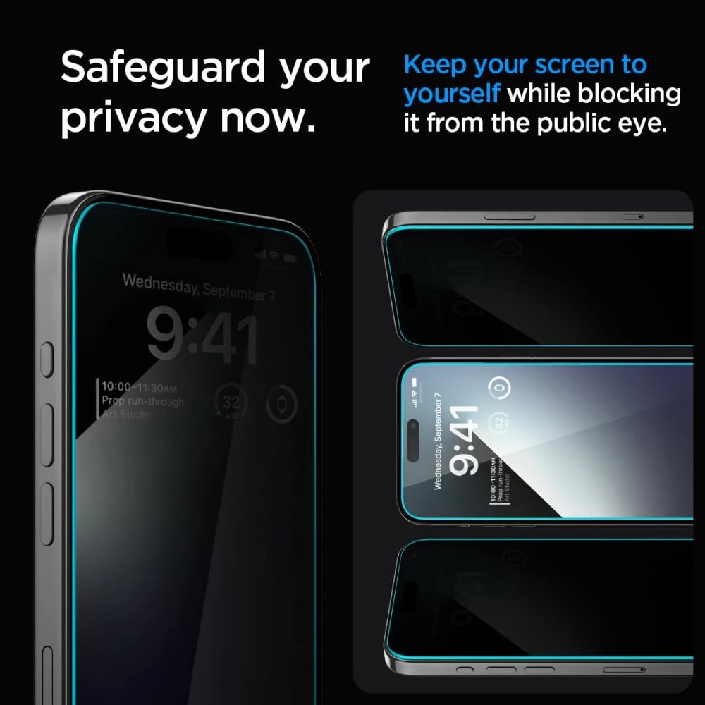 Xham mbrojtës Spigen Glas.tR EZ Fit Privacy për iPhone 15 Plus, Transparent