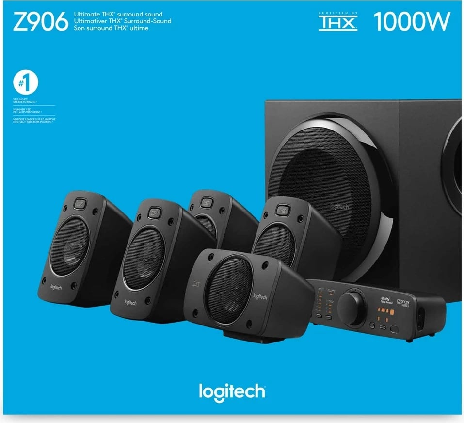 Logitech Surround Sound Speakers Z906 500 W Black 5.1 channels Logitech Surround Sound Speakers Z906 500 W Black 5.1 channels