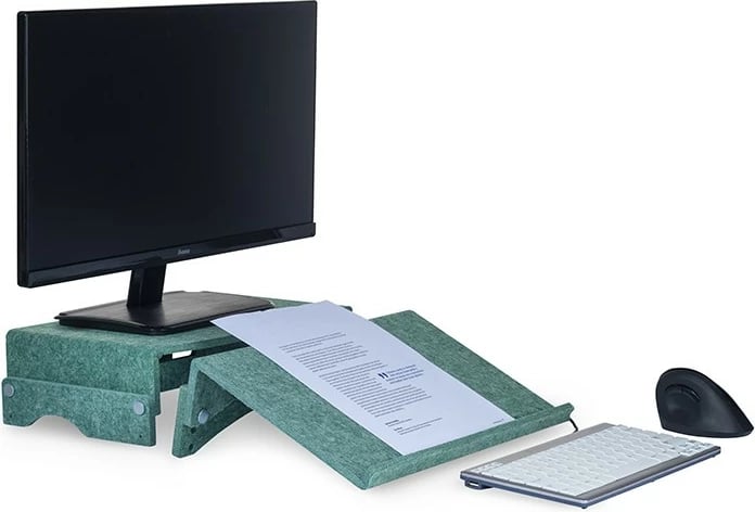 Mbajtës monitori BakkerElkhuizen Q-riser 110 Circular, rregullim lartësie, PET-felt, i gjelbër