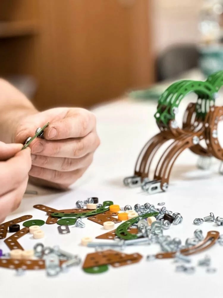 Set ndërtimi metalik Alexander Small Constructor Triceratops, 264 pjesë, kafe/jeshile