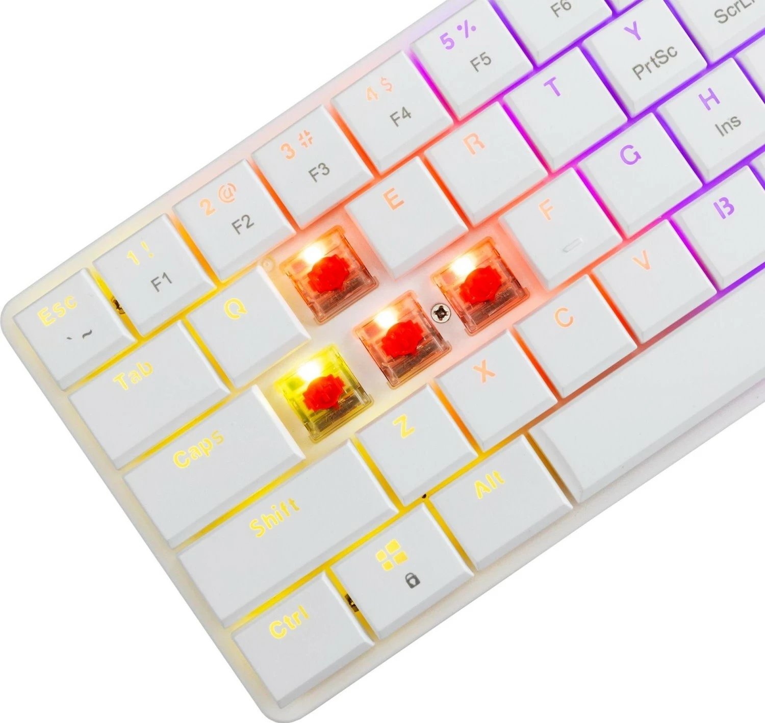 Tastierë gaming White Shark Nagamaki, 60%, red switch, RGB, e bardhë