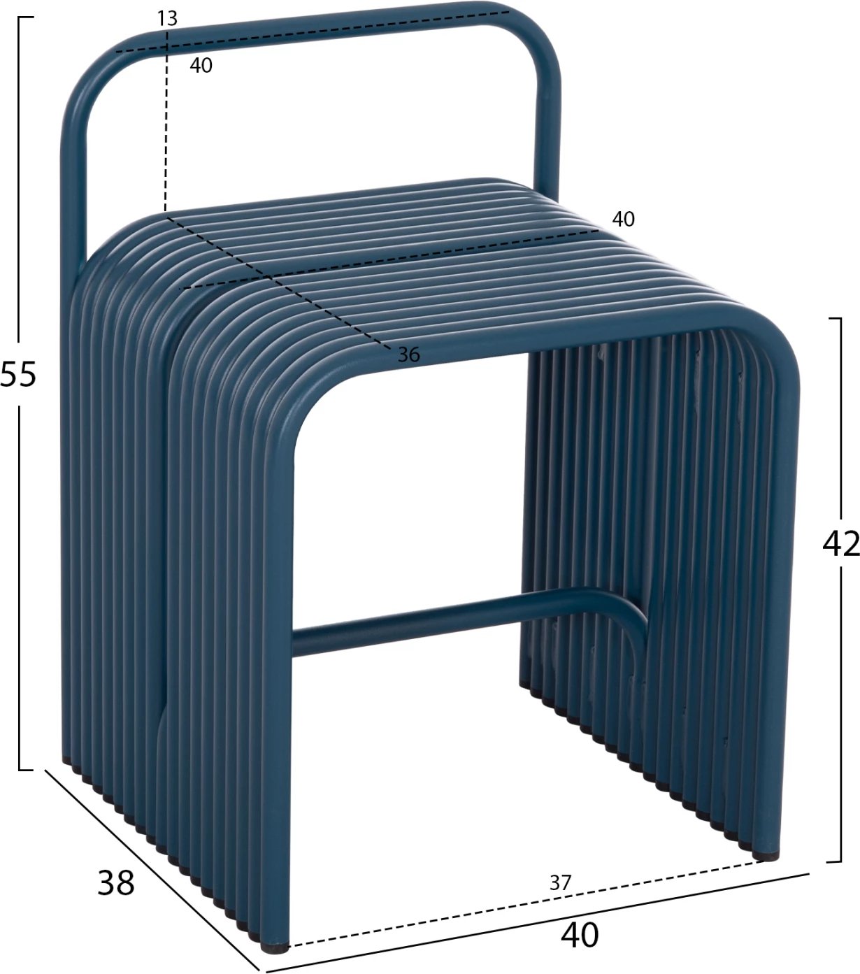 Karrige e ulët INTREPID, alumin, ngjyrë kaltër, 40x38x55Hcm Karrige e ulët INTREPID, alumin, ngjyrë kaltër, 40x38x55Hcm
