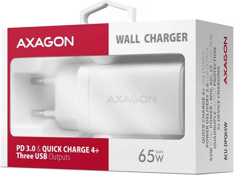 Karikues universal AXAGON ACU-DPQ65W, i bardhë, 65W