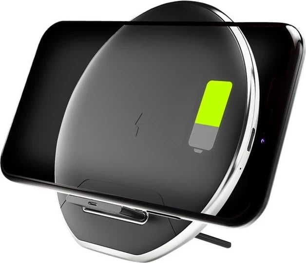 Karikues wireless Denver CPQ-10 për smartphone, USB, zi/argjendtë