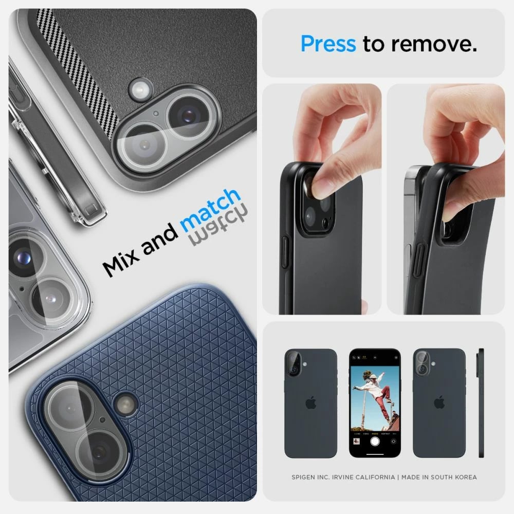 Mbrojtës xhami për kamerë Spigen Optik Glas.tR për iPhone 16 / 16 Plus, Transparent, 2 copë