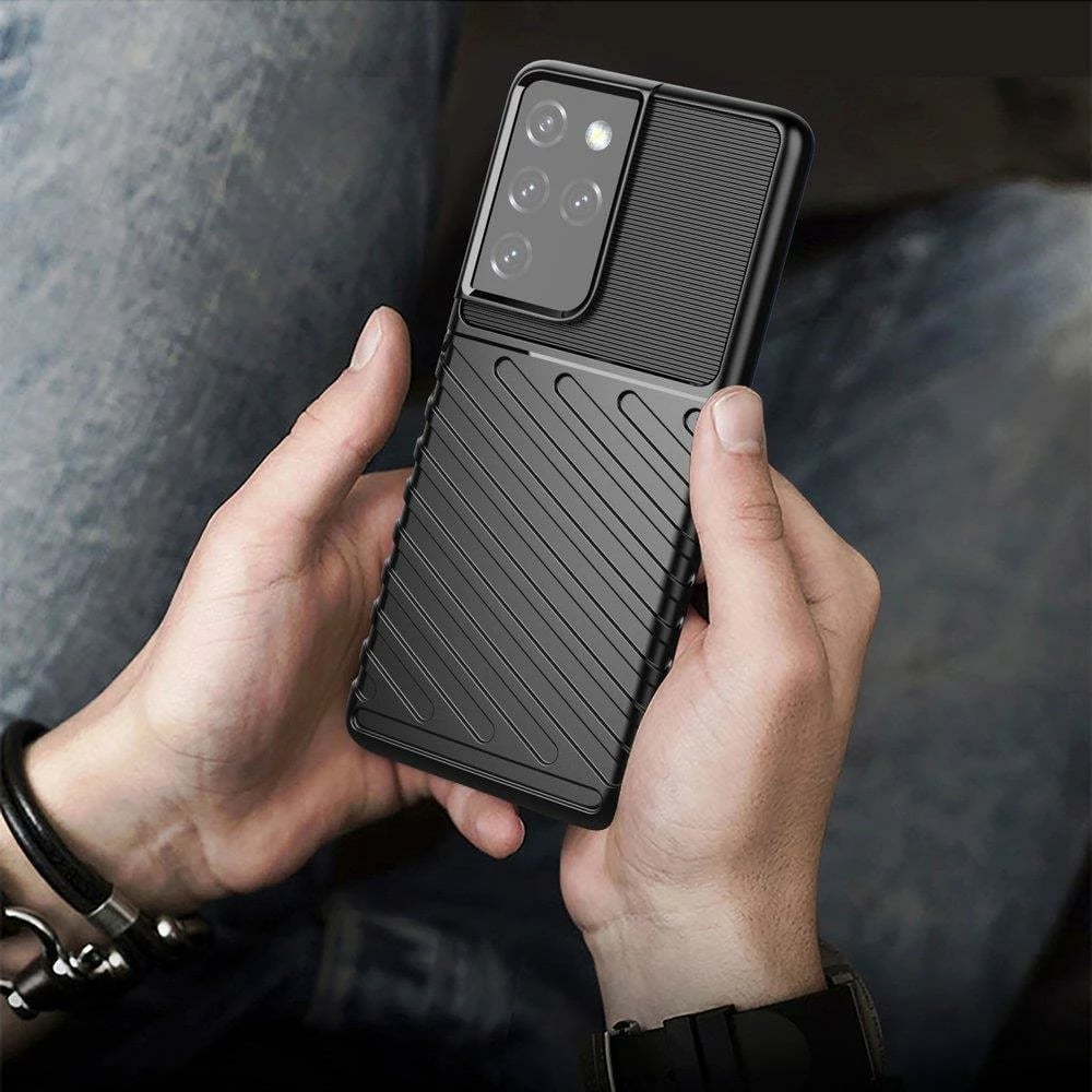 Mbështjellës Hurtel Thunder Case për Samsung Galaxy S22 Ultra, i kaltër