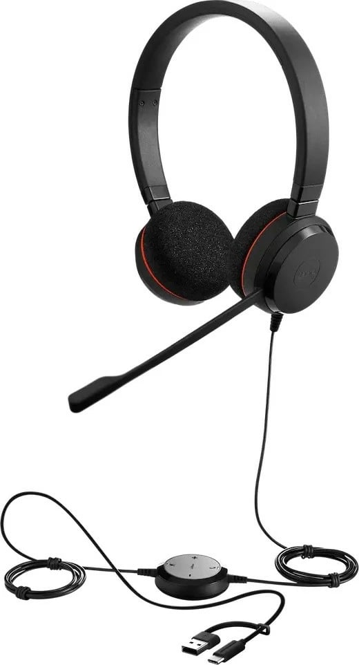 Kufje Jabra Evolve 20 MS Mono me mikrofon, USB-A/USB-C, e zezë