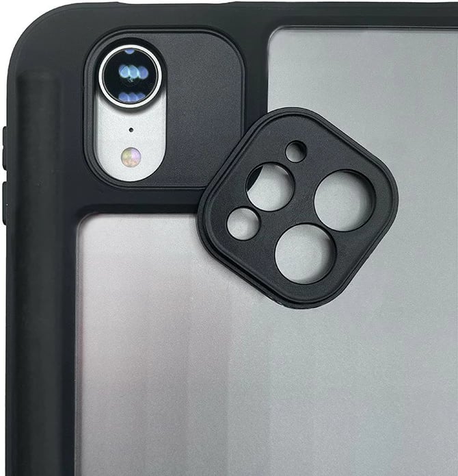 Mbështjellës CRONG PrimeFolio për iPad Air 11 M3/M2, iPad Air 10.9 (5th-4th gen), iPad Pro 11 (2022-2021), i zi/transparente