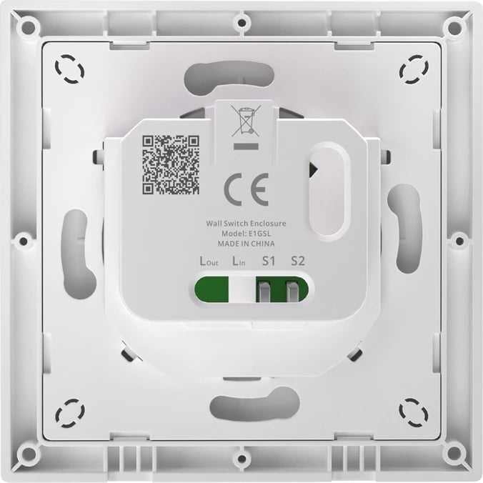 Kasë muri Sonoff E1GSL për çelës elektrik, pa N, e bardhë