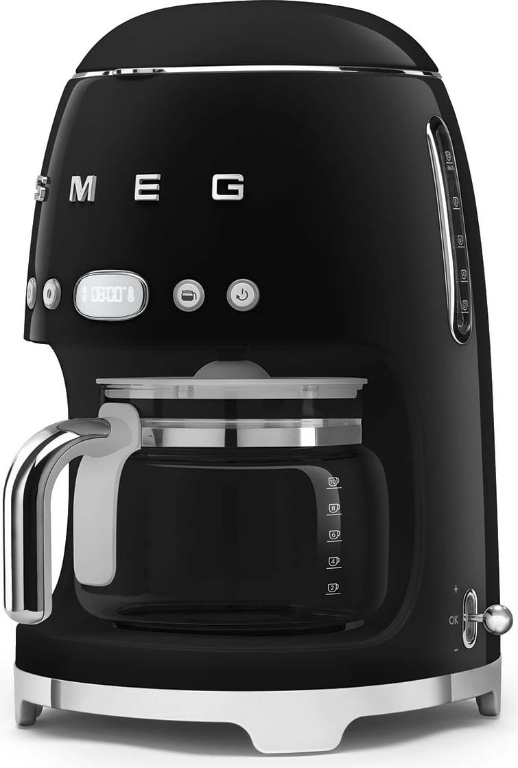 Aparat kafe SMEG DCF02BLEU, 10 filxhanë, manual, i zi