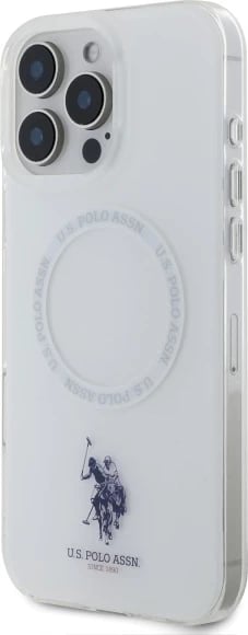 Mbështjellës U.S. Polo Assn. IML Ring MagSafe për iPhone 16 Pro Max, Bardhë