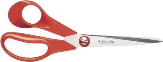 Gërshërë Fiskars 1000814, prerje e drejtë, Inox, Kuqe