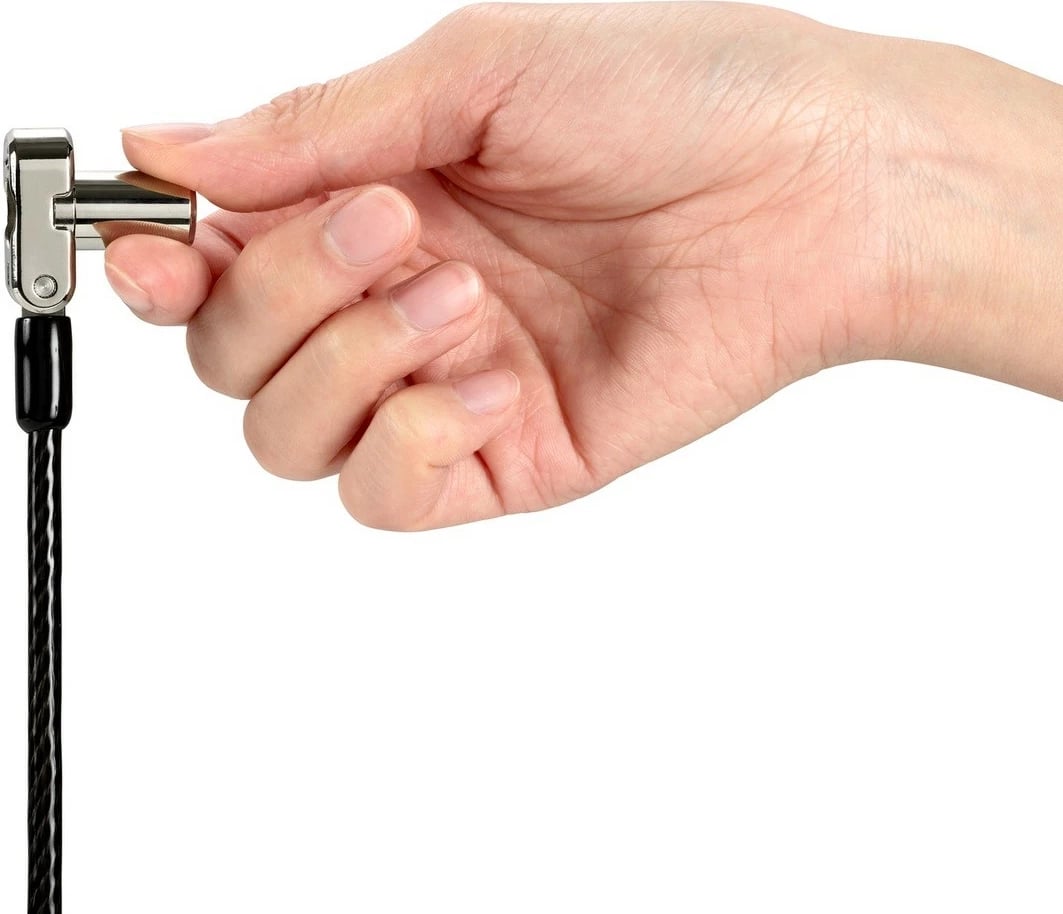 Kabllo sigurie Kensington Universal 3-në-1 me çelës, 1.8m, e zezë/metal