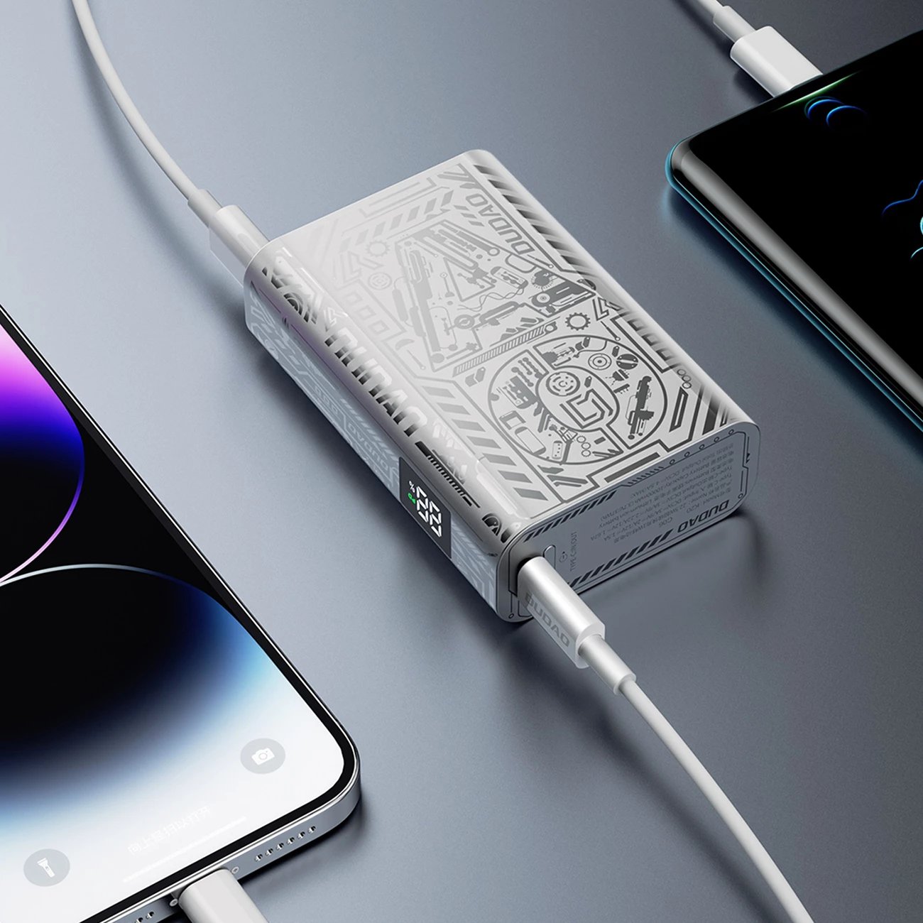 Powerbank Dudao K20, 10000mAh, 22.5W, me ekran, argjendtë