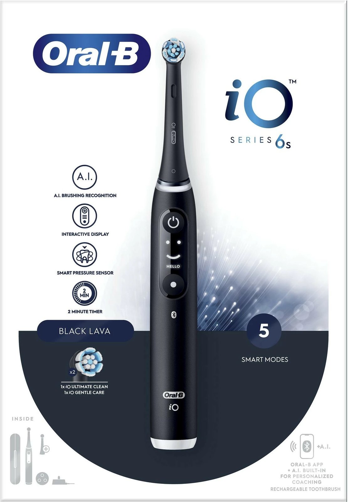 Furçë dhëmbësh elektrike Oral-B iO 6, 5 mënyra, e zezë