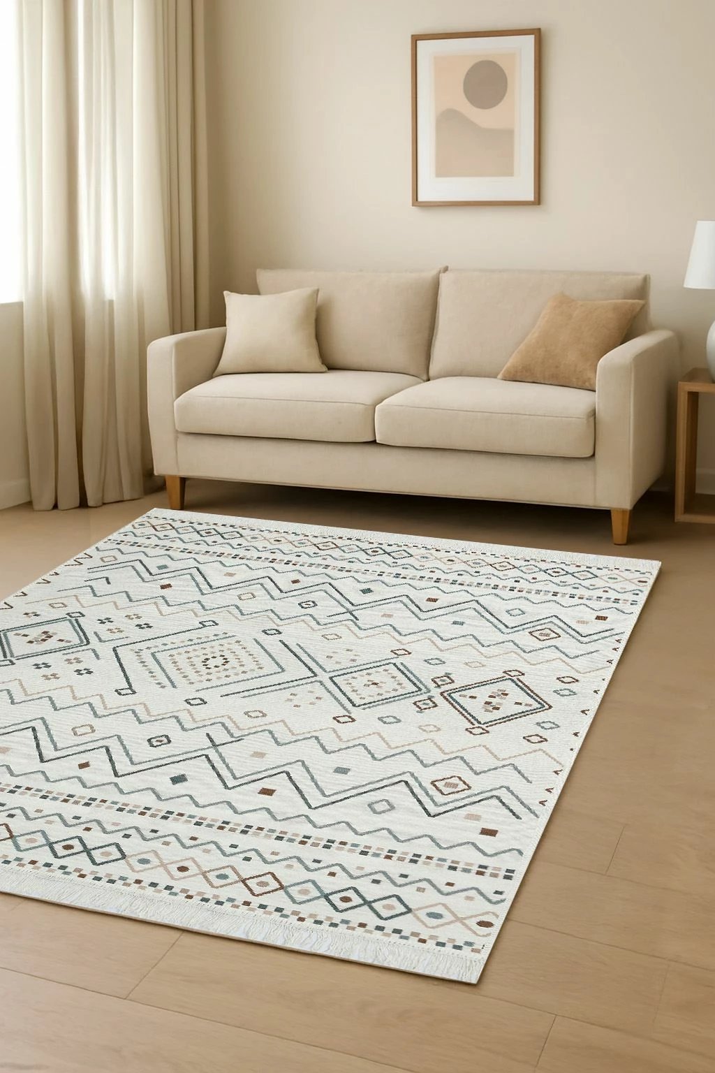 Qilim, 120x180cm, Conceptum Hypnose, AR 05, bezhë, kaltër, mink