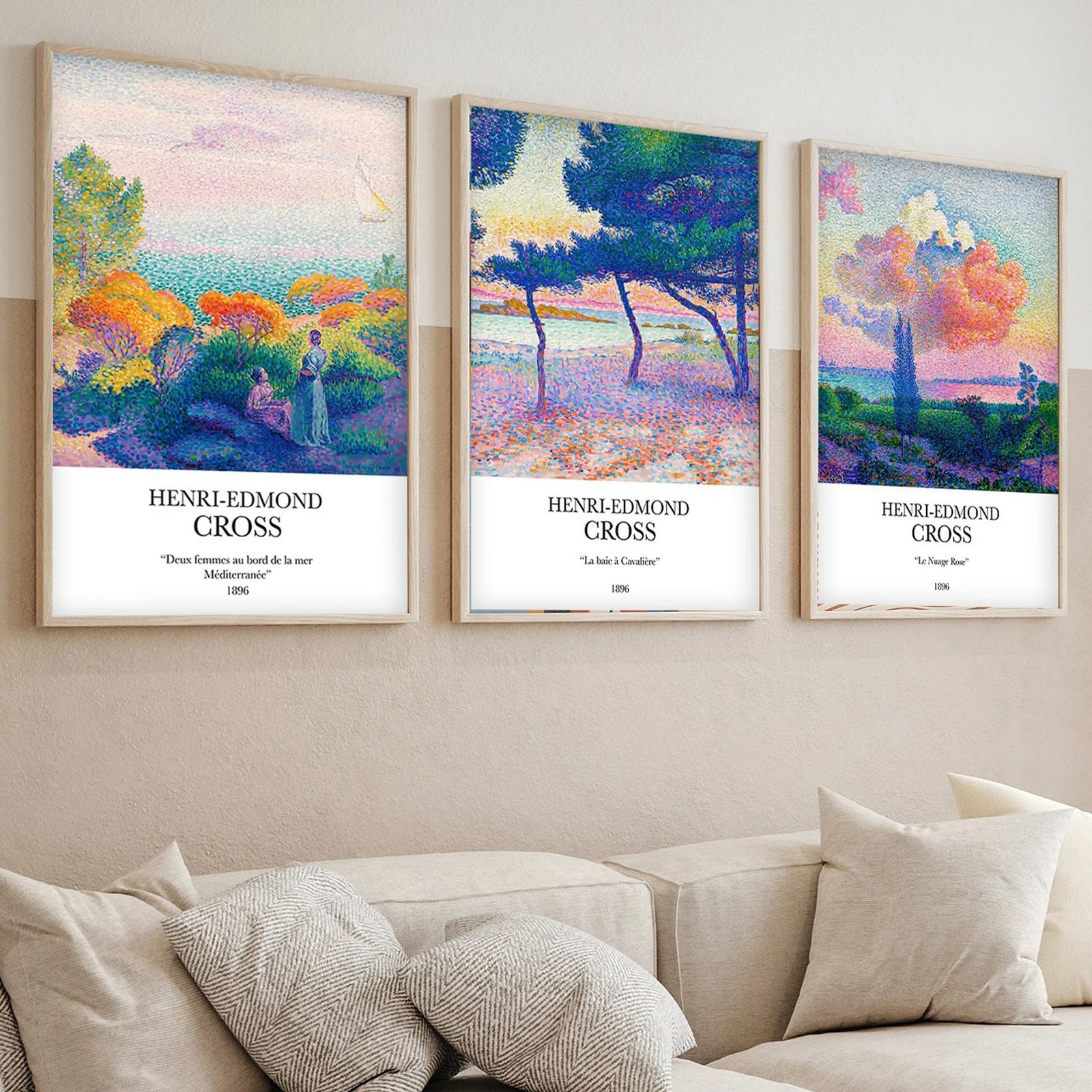 Pikturë dekorative me kornizë, MDF, set prej 3 copash, Wallity, Huhu265, 50x70 cm