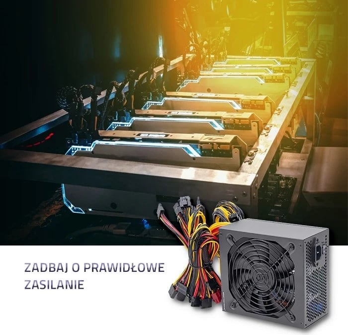 Furnizues i Energjisë Qoltec 50348 ATX 1800W, 80 Plus Platinum për Gaming Miner