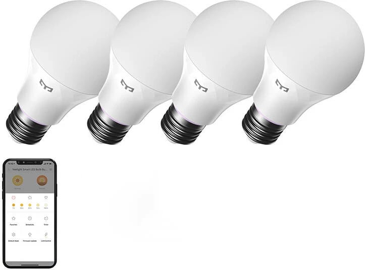 Llamba smart Yeelight W4, E27, 9W, 4 copë, e bardhë