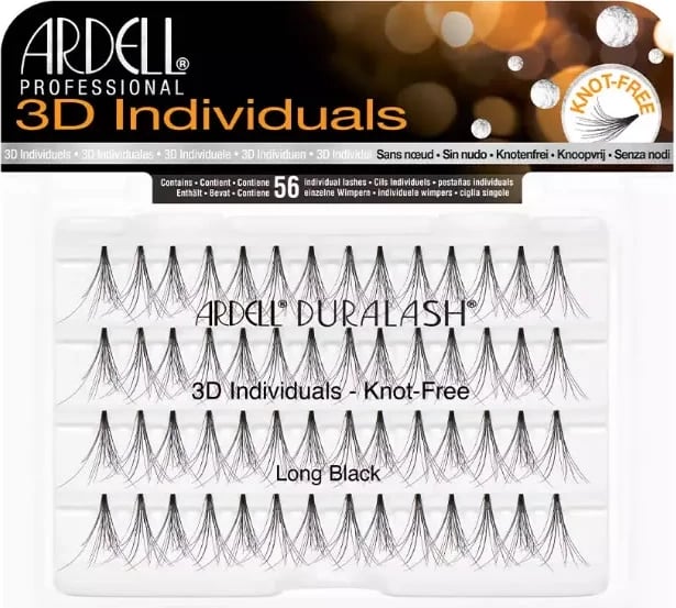 Qerpikë të rremë individualë 3D Ardell Duralash Long Black, 56 copë
