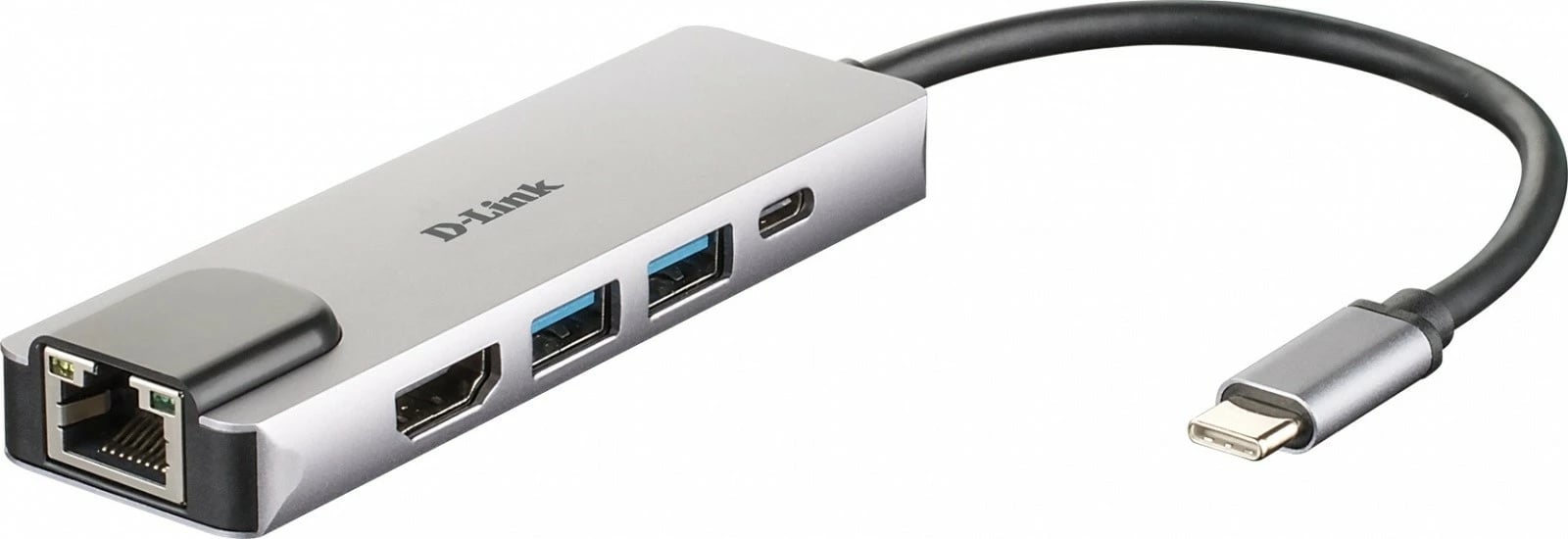 Adapter multiport D-Link DUB-M520, USB-C, HDMI, RJ-45, 2x USB 3.0, argjendtë