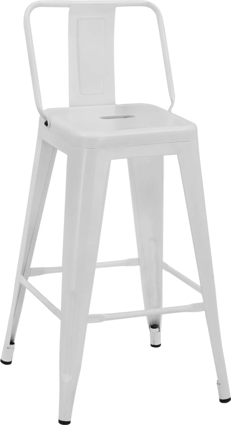 Karrige për bar mesatare Melita me shpinë, e bardhë matte, FH8574.31, 42x42x89.5 cm