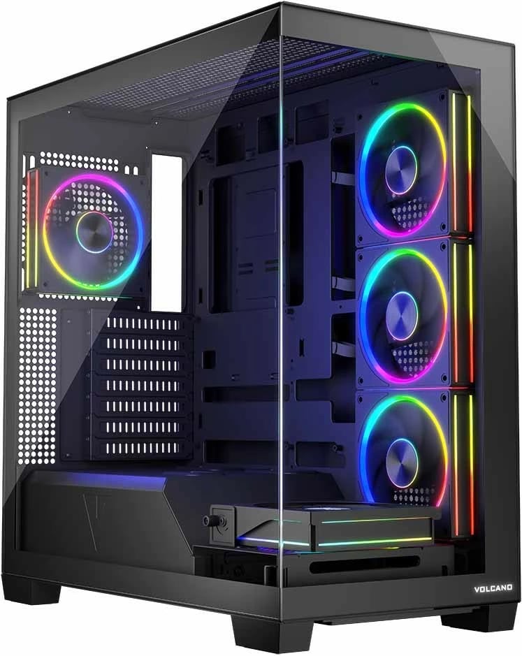 Kasë MODECOM STELLAR 5F ARGB, Midi Tower, me 5 ventilatorë ARGB, e zezë