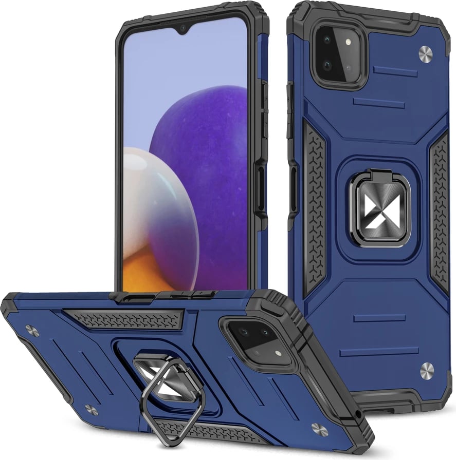 Mbështjellës Wozinsky Ring Armor me mbajtëse, për Samsung Galaxy A22 4G, Blu